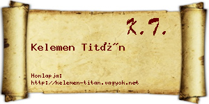 Kelemen Titán névjegykártya